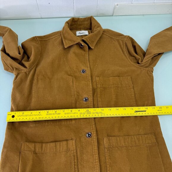 ROWAN Abbot Cord Chore Jacket Women's Small Button Front Pockets Amber Grain - Picture 7 of 8